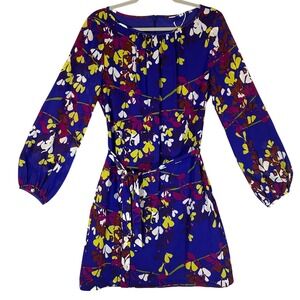 TRINA TURK Silk Floral Long Sleeve Belted Mini Dress Sz 8 NWOT Feminine Cocktail